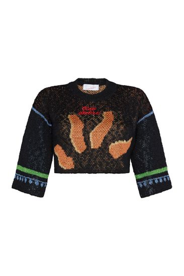 Jacquard Cropped Sweater