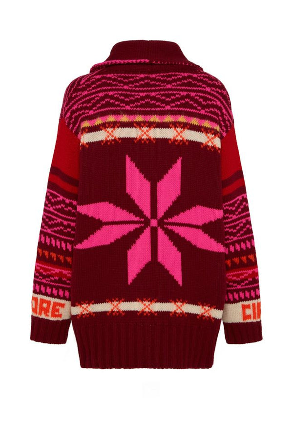 Jacquard Maxi Cardigan Snowflake