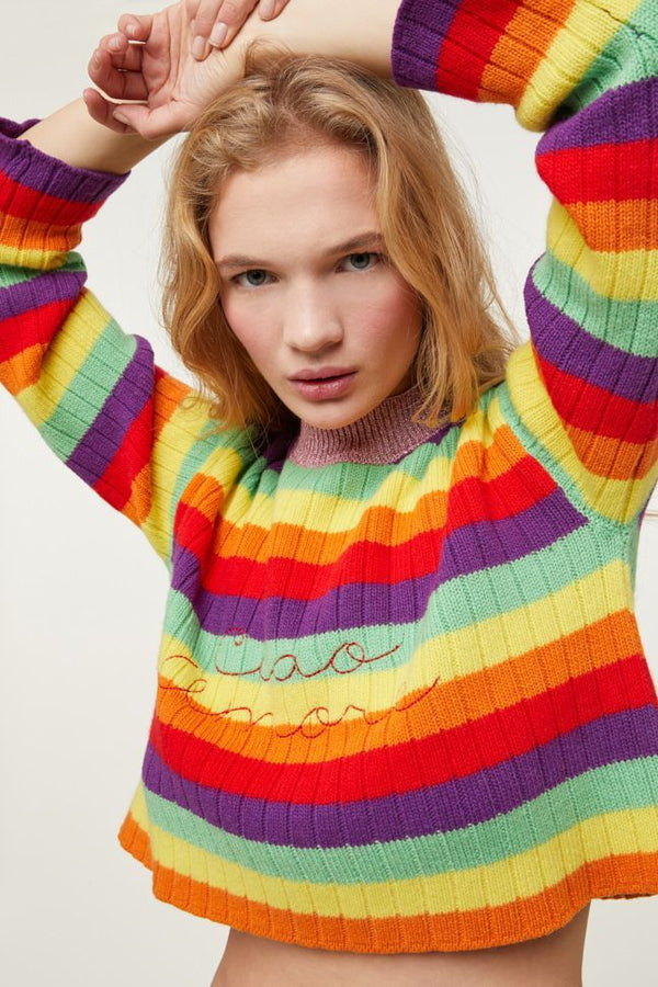 Short Striped Sweater