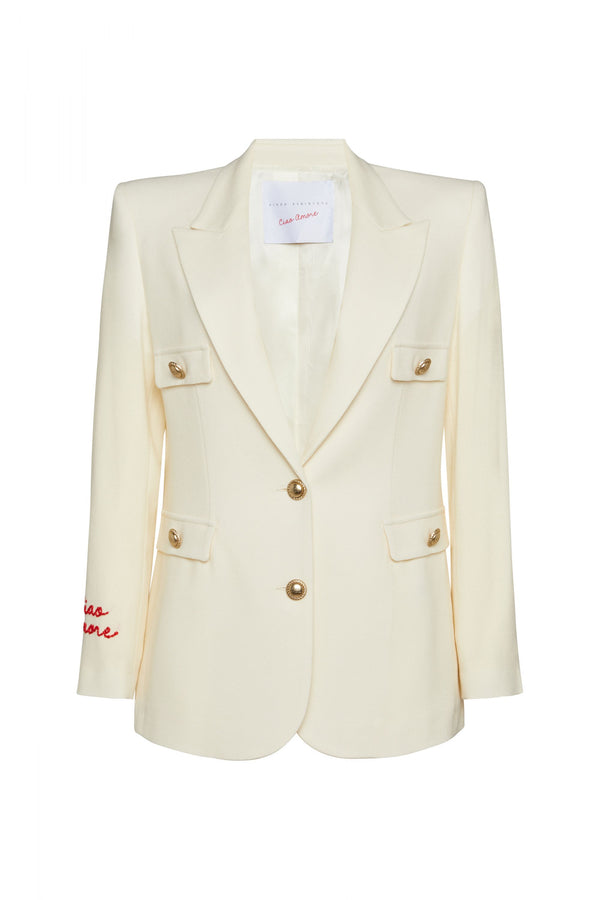 Single-Breasted Blazer in Crepe