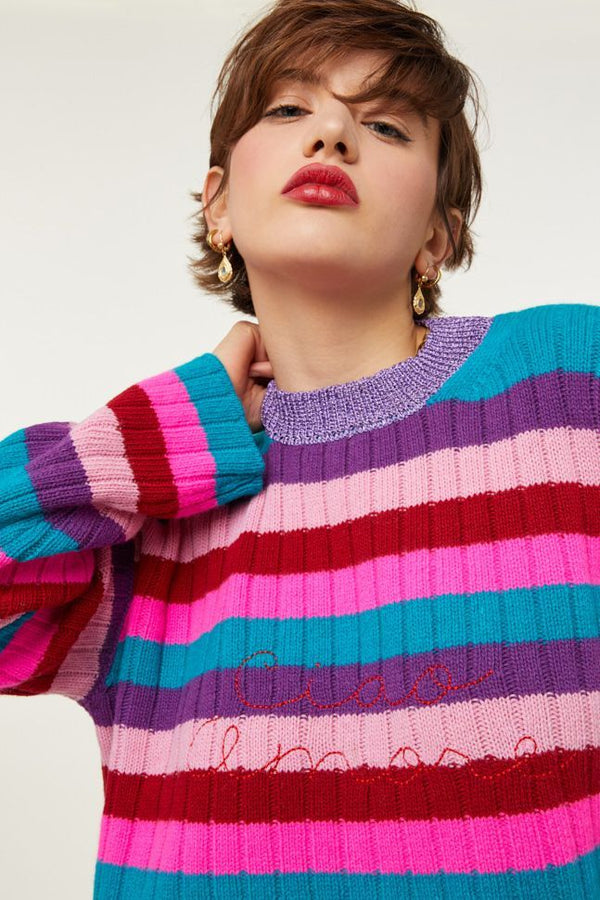Short Striped Sweater