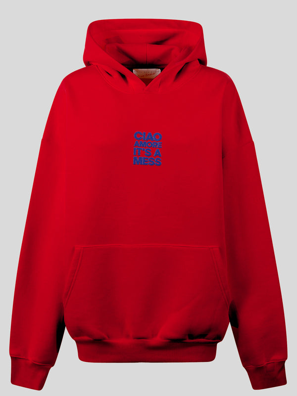 Hoodie Puffy It'S A Mess Front Small