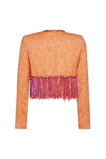 Lurex Tweed Jacket with Fringes