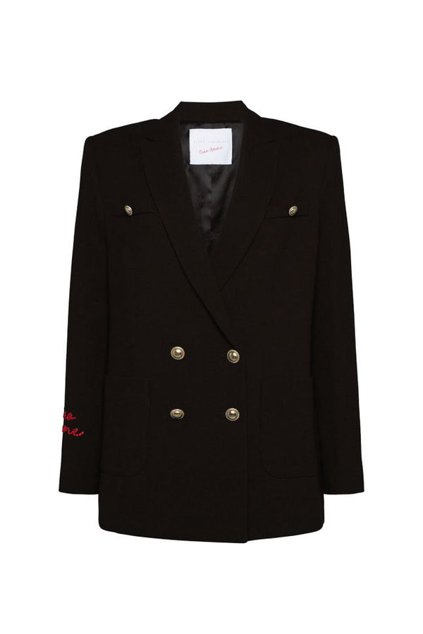Double-Breasted Blazer in Crepe