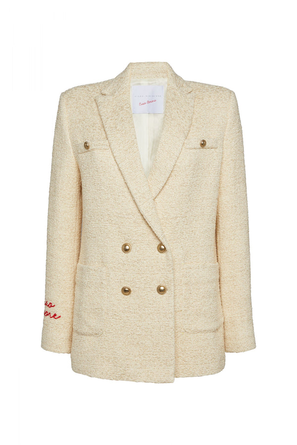 Double-Breasted Tweed Blazer